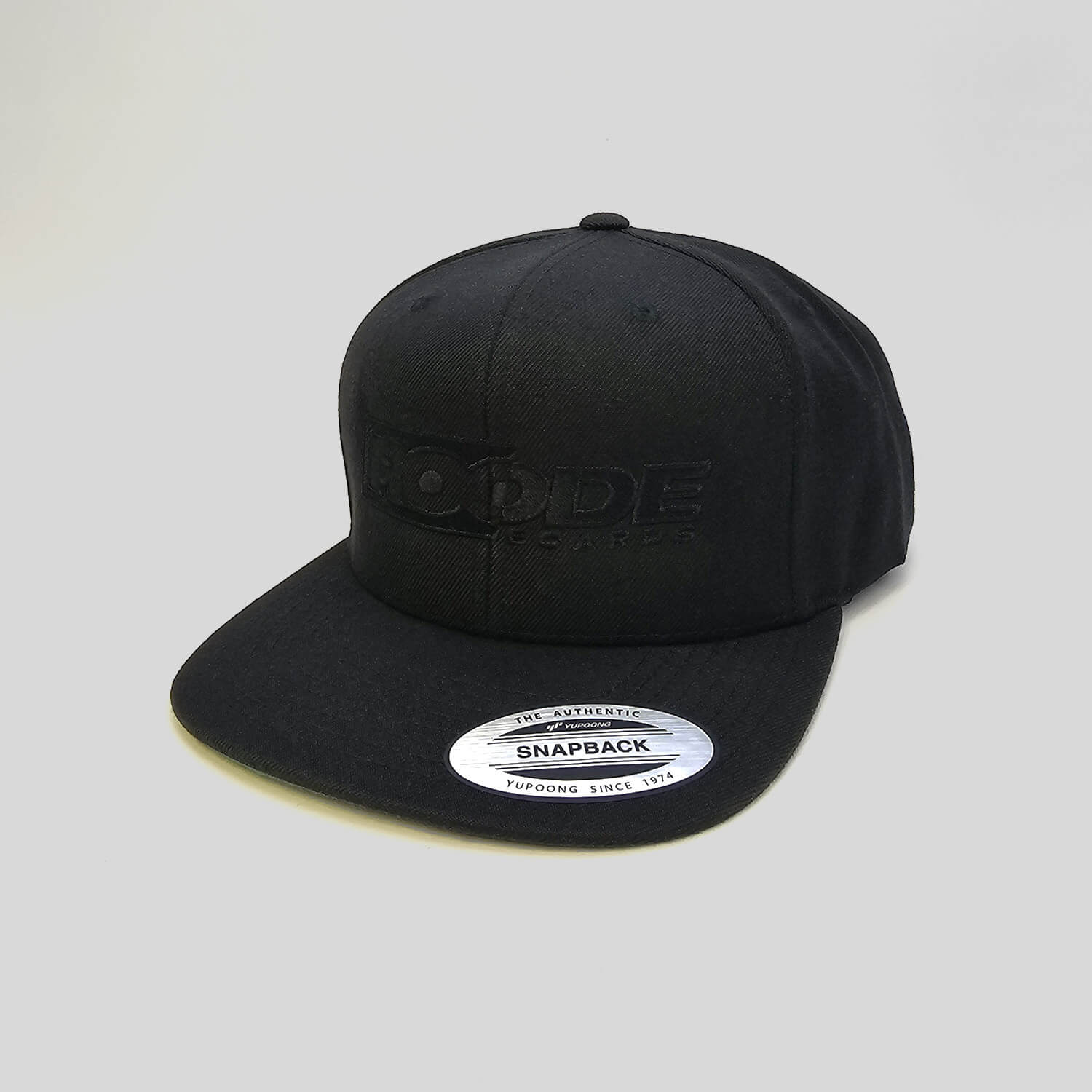 black on black cap with surf brand