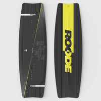 Bright yellow black carbon Graphite kiteboard built for energy, precision, and effortless control