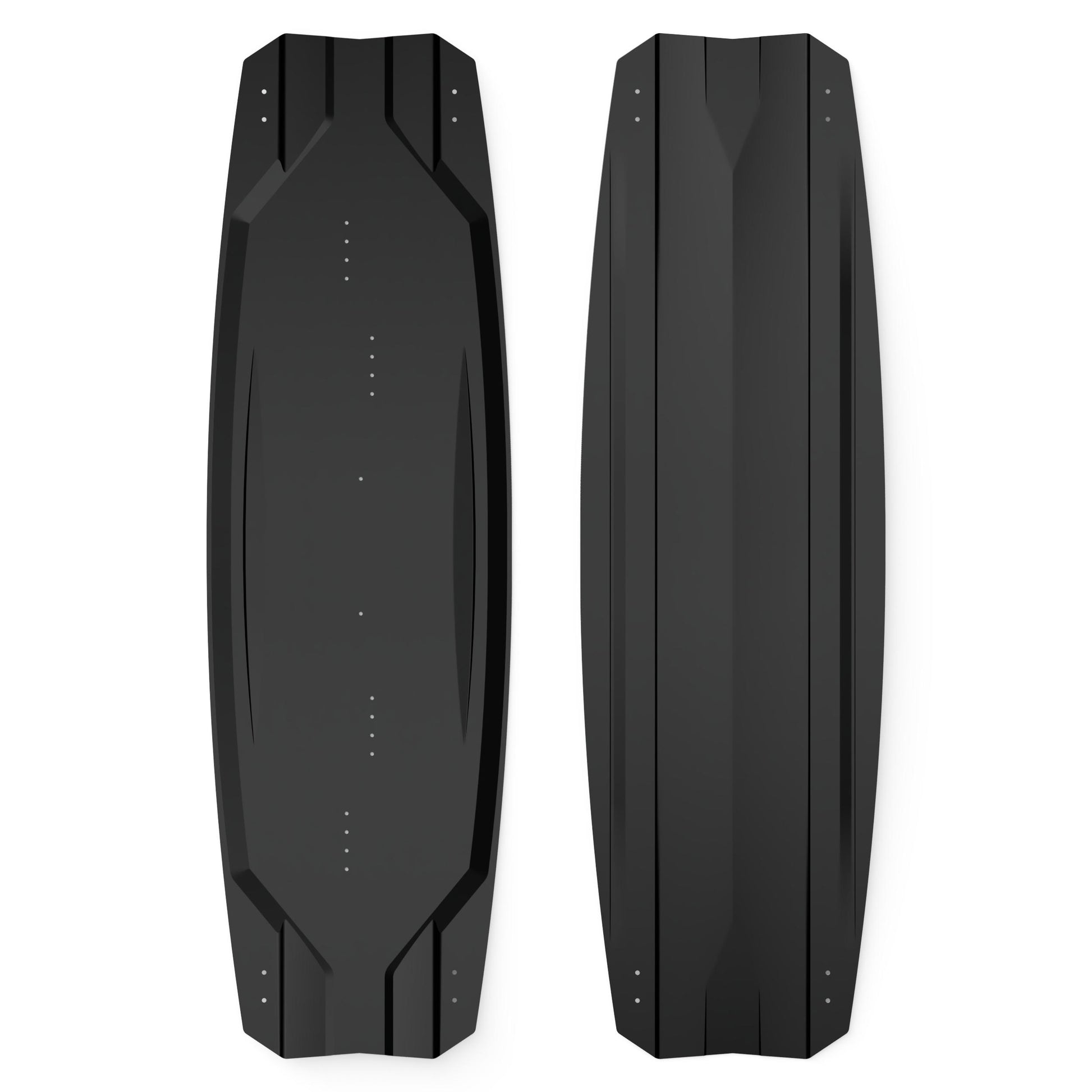 minimalist full black twintip kiteboard without company name