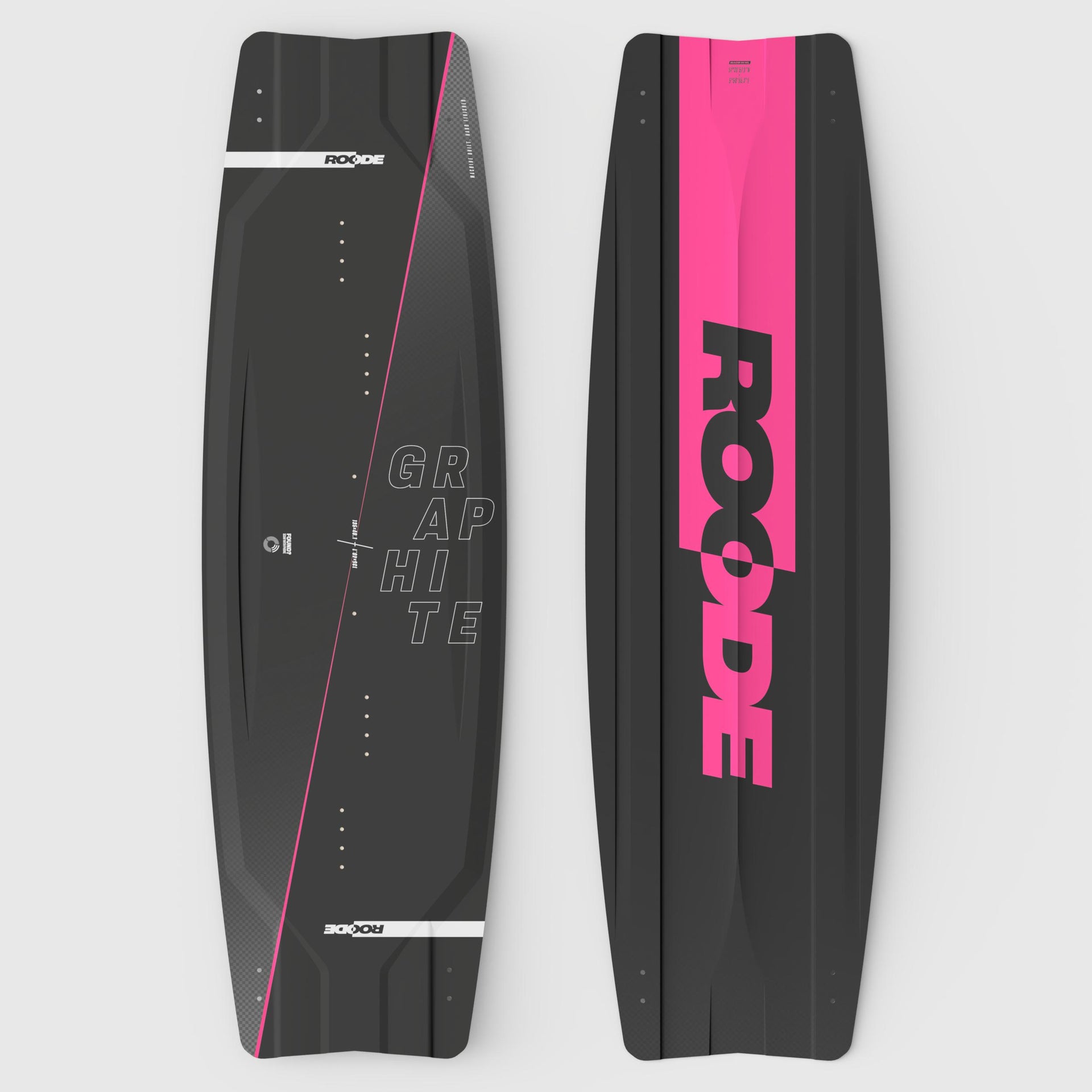 Handcrafted ROODE Graphite kiteboard in pink with full carbon construction