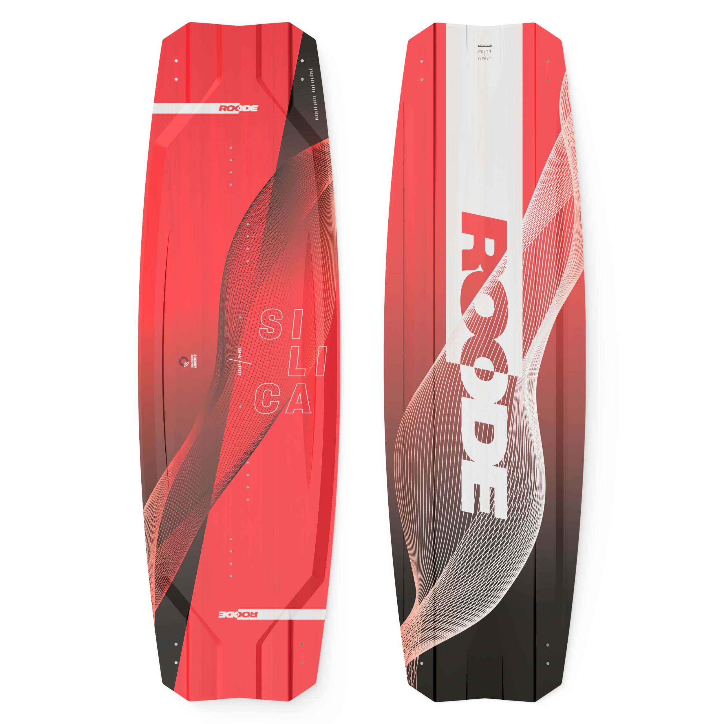 Made-to-order red glassfibre kiteboard built for riders who want maximum control
