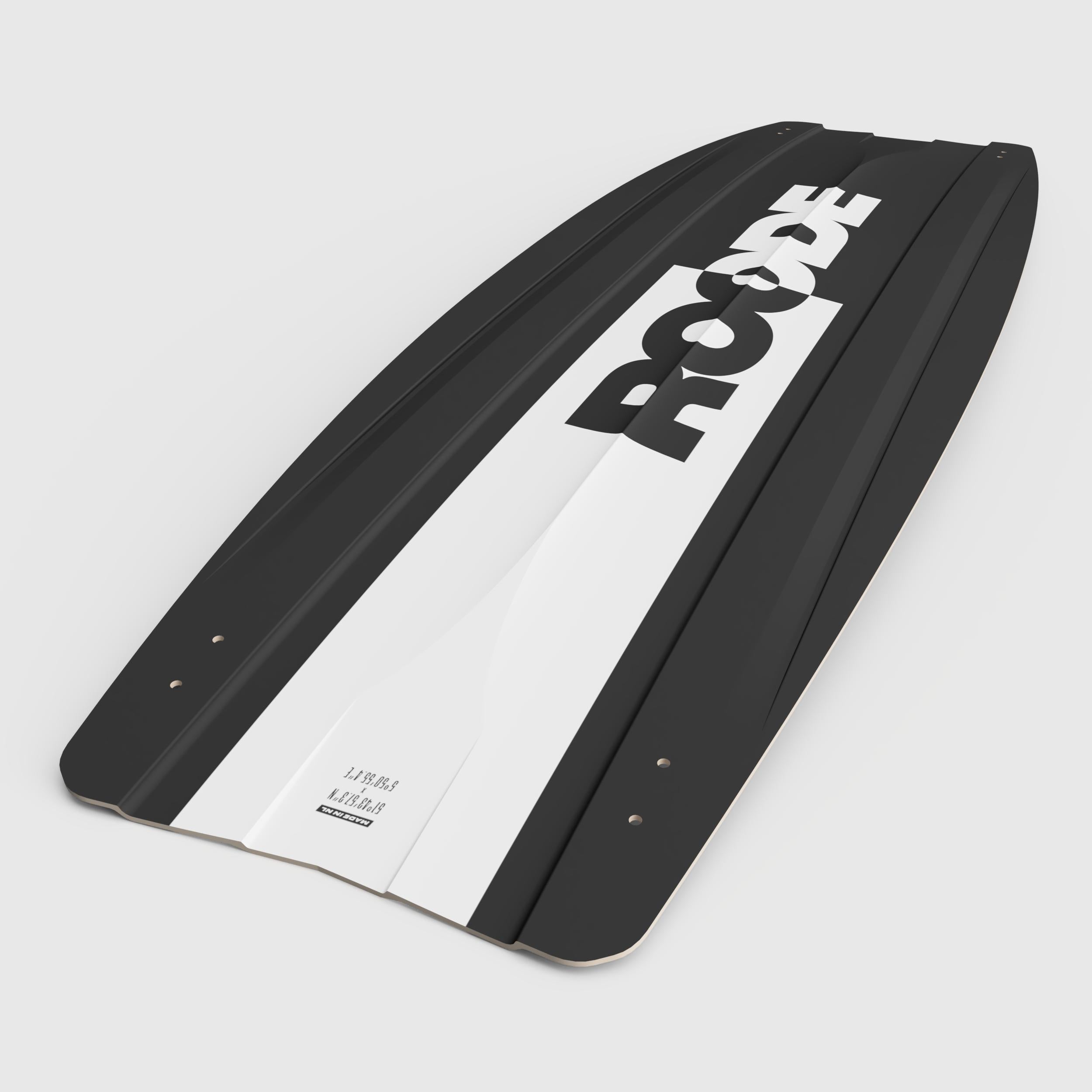 White ROODE Graphite kiteboard built for big air riders who prefer clean, minimal design