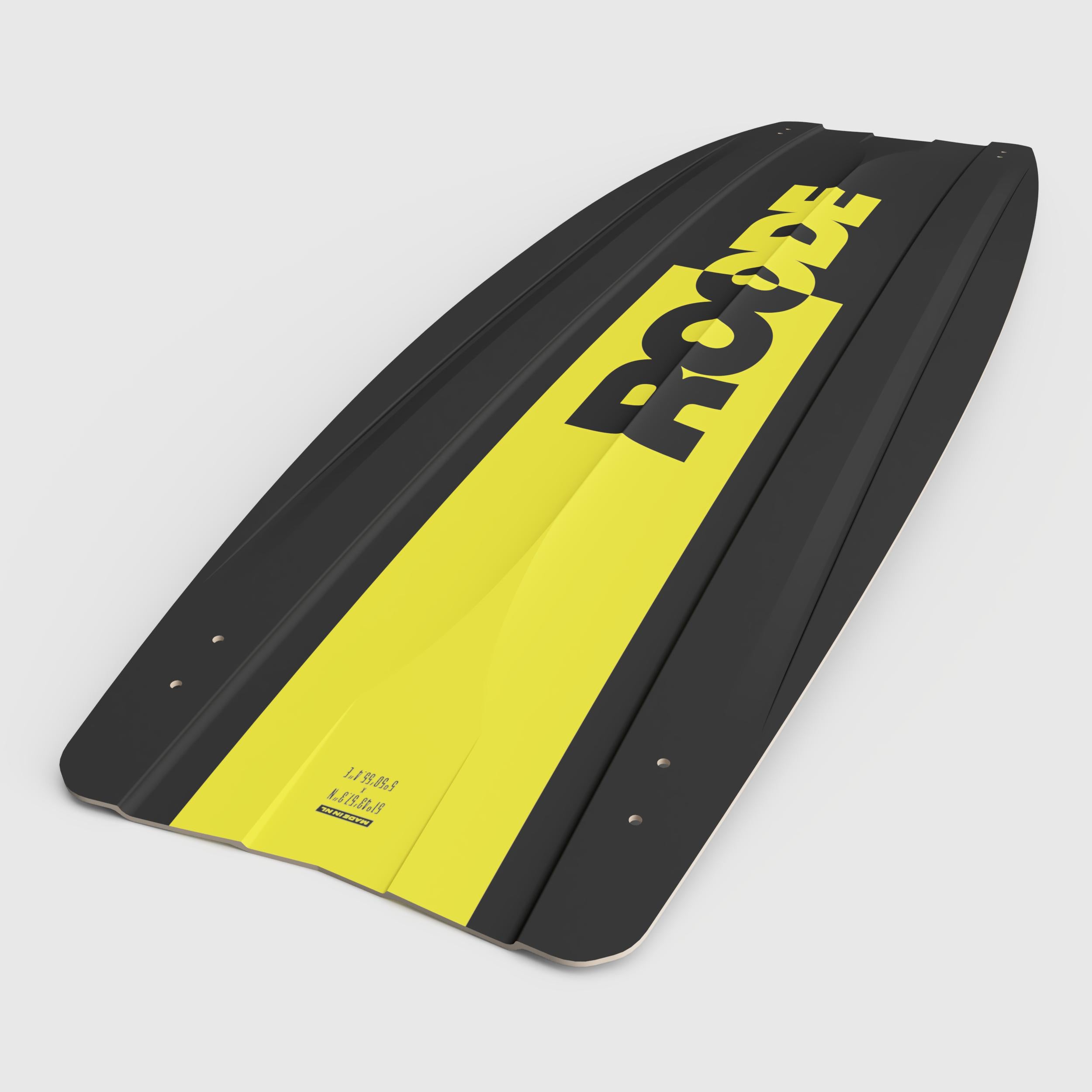 Custom yellow carbon twintip delivering light, reactive performance on every jump